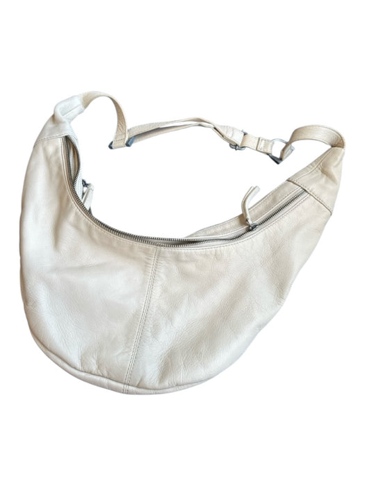 Free People Cream Leather Crossbody Silver Hardware Bag Cream / M