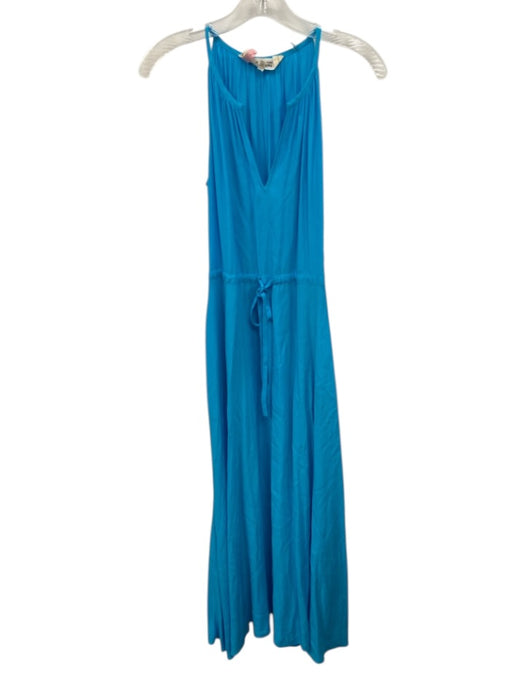 Diane Von Furstenberg Size XS Blue Viscose Sleeveless V Neck Maxi Dress Blue / XS
