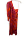 Farm Rio Size S Orange & Pink Viscose One Sleeve Floral Midi Long Sleeve Dress Orange & Pink / S