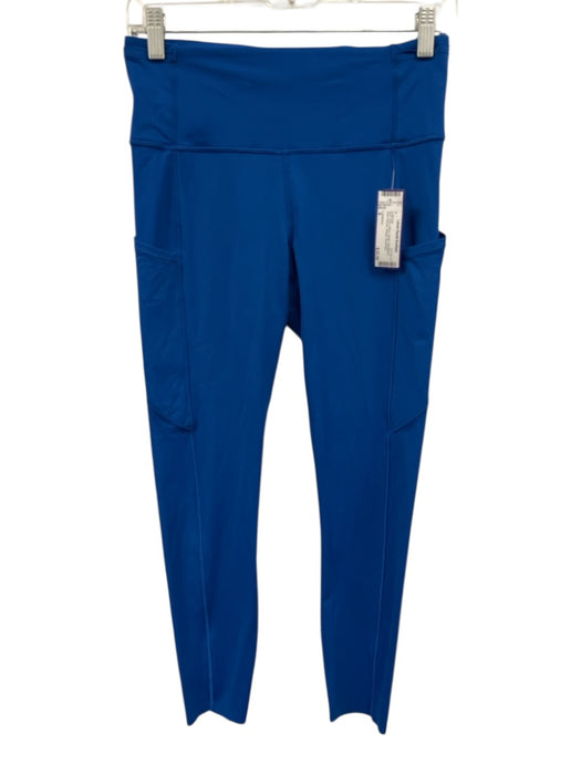 Lululemon Size 8 Blue Nylon Blend Elastic Waistband Side Pockets Leggings Blue / 8