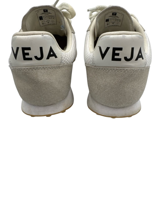 Veja Shoe Size 9 White & Beige Leather & Textile Upper Mesh Logo Sneakers White & Beige / 9