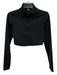 Goldhinge Size S Black Half Zip Long Sleeve Crop Top Black / S