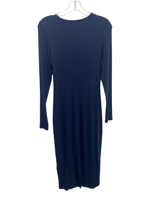 Quince Size S Blue Tencel Blend Ribbed Long Sleeve Dress Blue / S