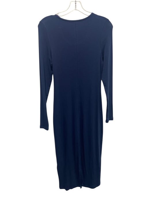 Quince Size S Blue Tencel Blend Ribbed Long Sleeve Dress Blue / S
