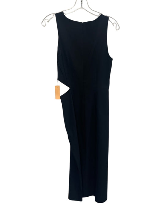 Zara Size M Black Cotton Blend Sleeveless Side Cut Outs Side Twist Maxi Dress Black / M