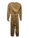 A.L.C. Size 6 Beige Cotton Blend Long Sleeve Straight Leg Pleated Jumpsuit Beige / 6