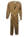 A.L.C. Size 6 Beige Cotton Blend Long Sleeve Straight Leg Pleated Jumpsuit Beige / 6