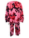 Tuckernuck Size S/M Pink & Red Polyester Wide Leg Floral Side Zip Pants Suit Pink & Red / S/M