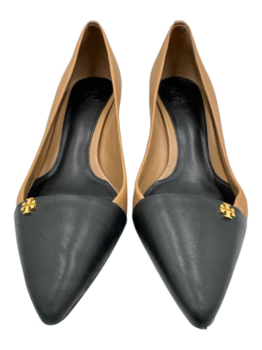 Tory Burch Shoe Size 8.5 Beige & Black Leather Gold Accents Pump Shoes Beige & Black / 8.5