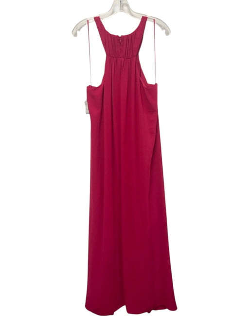 Halston Heritage Size L Raspberry Pink Polyester Gathered Racerback Gown Raspberry Pink / L