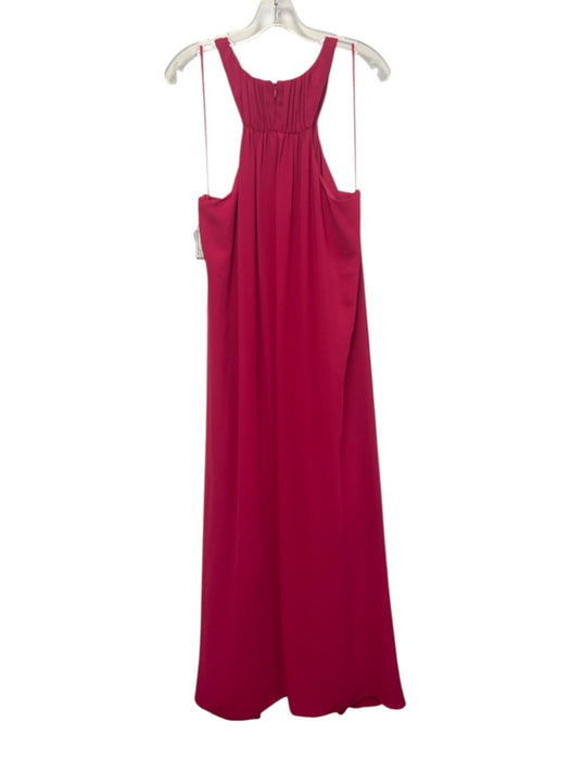 Halston Heritage Size L Raspberry Pink Polyester Gathered Racerback Gown Raspberry Pink / L