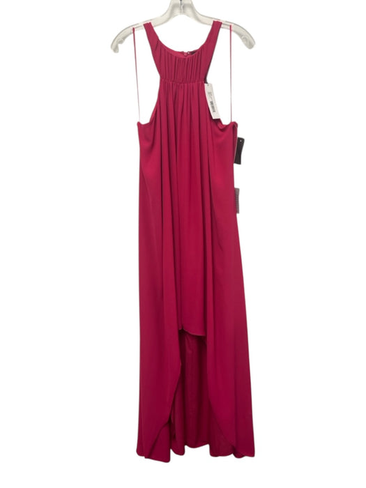 Halston Heritage Size L Raspberry Pink Polyester Gathered Racerback Gown Raspberry Pink / L