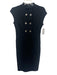 Banana Republic Size 6 Black Rayon Blend Double Breasted Cap Sleeve Sheath Dress Black / 6