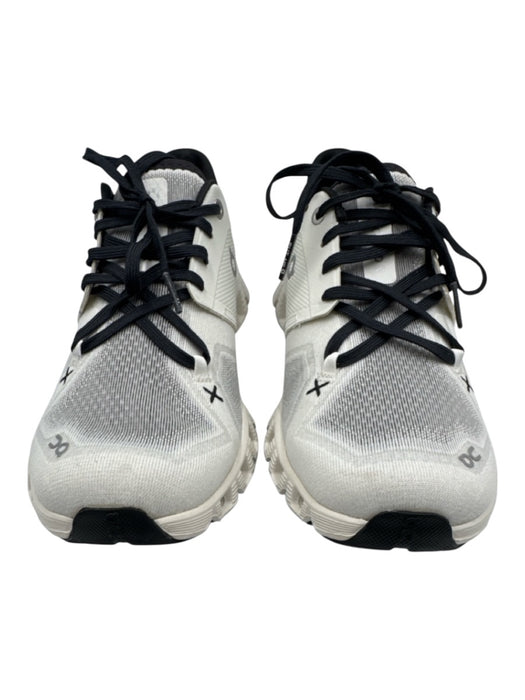 On Cloud Shoe Size 9 White, Black, Silver Synthetic Mesh Lace Up Sneakers White, Black, Silver / 9