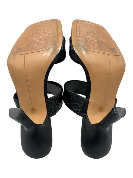 Vince Camuto Shoe Size 9 Black Leather Upper Diamond Stitching Sandals Black / 9