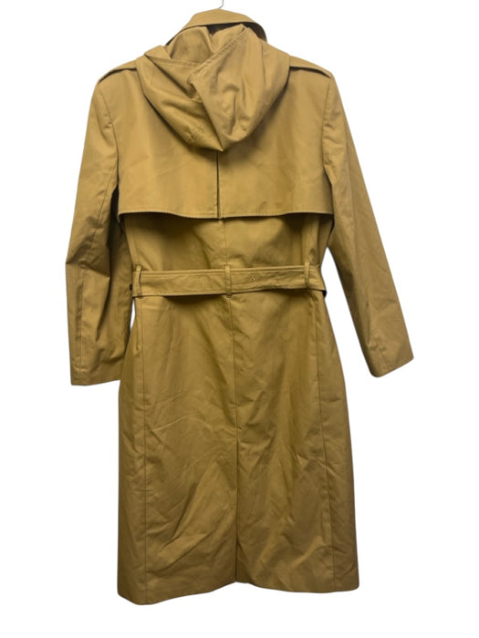 J. Crew Size 4 Tan Cotton tortoise button Double Breast Detachable Hood Coat Tan / 4