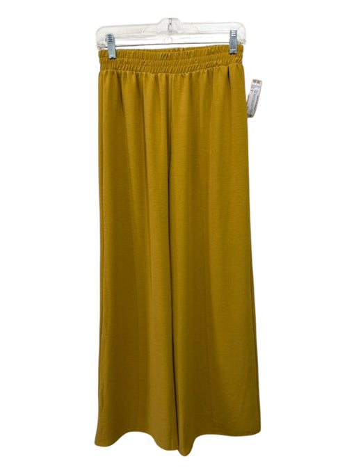 Zara Size S Mustard Yellow Polyester Elastic Waist Wide Leg Pants Mustard Yellow / S