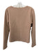 Zara Size L Tan Polyester & Viscose Surplice Ribbed Sweater Tan / L