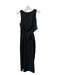 Zara Size M Black Cotton & Polyester Cut Detail Knot Detail Back Zip Dress Black / M