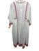 Weekend Max Mara Size M White & Red Cotton Embroidered Long Sleeve V Neck Dress White & Red / M