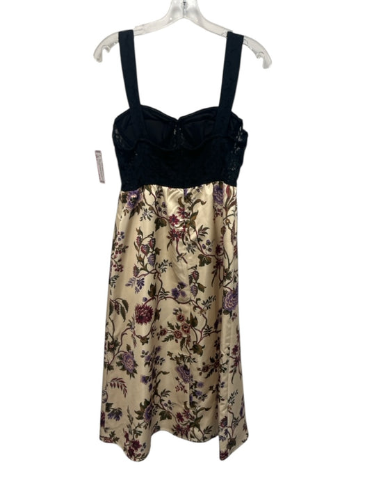 Tuckernuck Size 2 Cream, Black & Multi Polyester Lace Top Bustier Floral Dress Cream, Black & Multi / 2