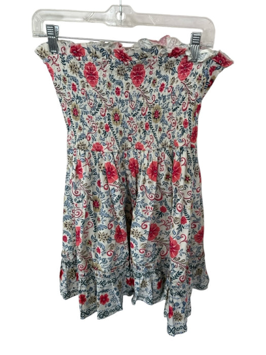 Forever That Girl Size S Blue & Red Cotton Strapless Botanical Ruffles Dress Blue & Red / S