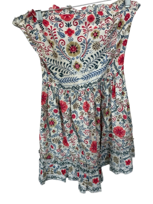 Forever That Girl Size S Blue & Red Cotton Strapless Botanical Ruffles Dress Blue & Red / S