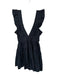 Abercrombie & Fitch Size XS Black Cotton Flutter Sleeves V Neck Side Zip Dress Black / XS