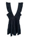 Abercrombie & Fitch Size XS Black Cotton Flutter Sleeves V Neck Side Zip Dress Black / XS