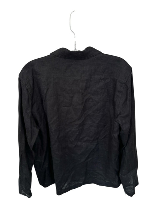 Miou Muse Size S Black Linen Long Sleeve 3 button Front Pocket Jacket Black / S