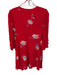 Free People Size XS Red & Blue Rayon Long Sleeve Flowers Buttons Dress Red & Blue / XS