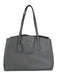 Coach Gray Leather Top Handles Center Pocket Tote Bag Gray / L