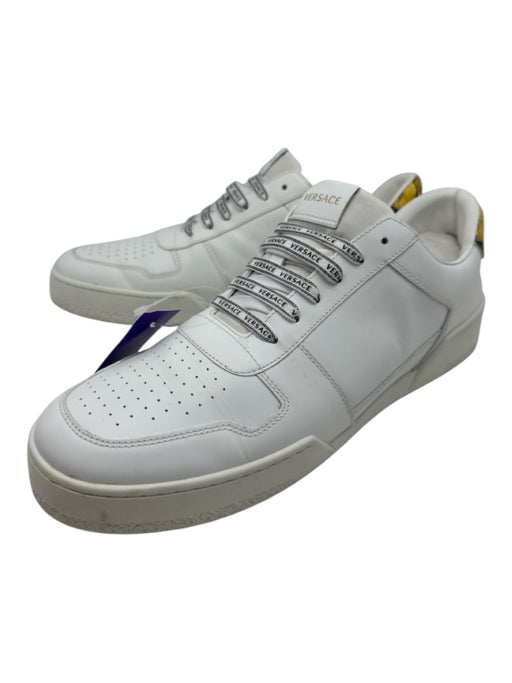 Versace Shoe Size 45 AS IS White & Gold Synthetic Low Top Men's Shoes White & Gold / 45