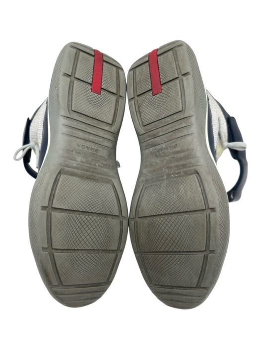 Prada Shoe Size 10.5 Navy & Gray Synthetic High Top Men's Shoes Navy & Gray / 10.5