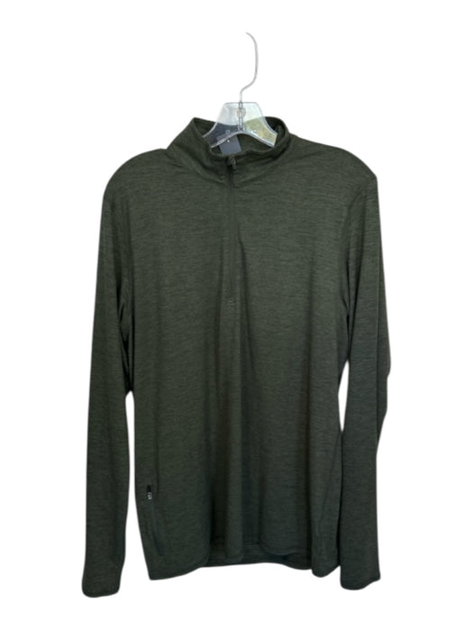 Vuori Green Polyester Heathered Half Zip Athletic Men's Pullover Green / M