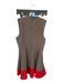 By Anthropologie Size XL Brown & Red Polyester Blend Sleeveless Chevron Dress Brown & Red / XL