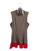 By Anthropologie Size XL Brown & Red Polyester Blend Sleeveless Chevron Dress Brown & Red / XL