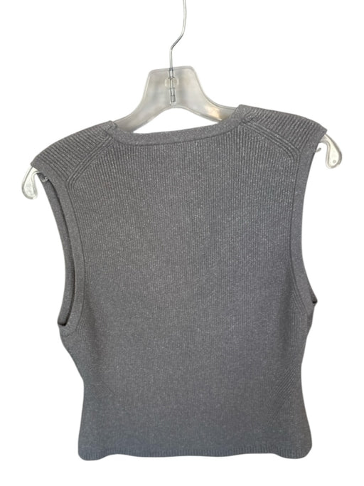 Veronica Beard Size XL Gray & Silver Viscose Blend Sleeveless Metallic Top Gray & Silver / XL