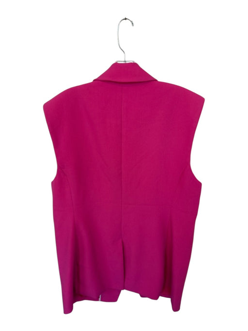 Maeve Size XL Pink Polyester Blend Shoulder Pads Double Breast Long Vest Pink / XL