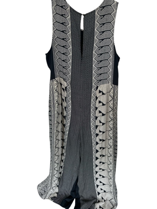 By Anthropologie Size Est xl Black & Cream Sleeveless Abstract Wide Leg Jumper Black & Cream / Est xl