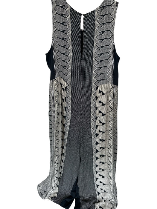 By Anthropologie Size Est xl Black & Cream Sleeveless Abstract Wide Leg Jumper Black & Cream / Est xl