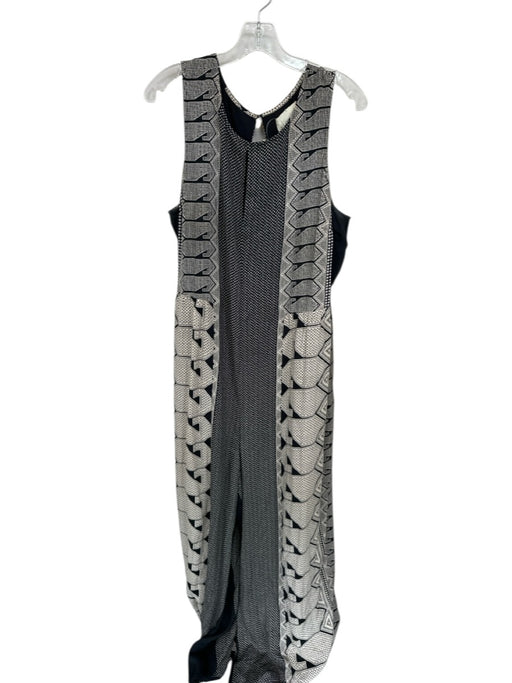 By Anthropologie Size Est xl Black & Cream Sleeveless Abstract Wide Leg Jumper Black & Cream / Est xl