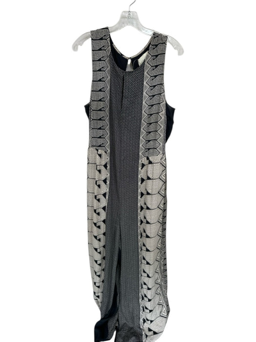 By Anthropologie Size Est xl Black & Cream Sleeveless Abstract Wide Leg Jumper Black & Cream / Est xl