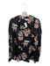 Vince Size 2XL Black & Multi Silk Long Sleeve Flowers Button Down Top Black & Multi / 2XL