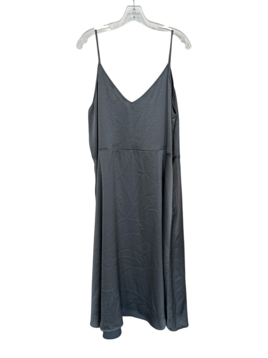 Daily Practice Size 2X Gray Polyester Spaghetti Strap V Neck Midi Dress Gray / 2X