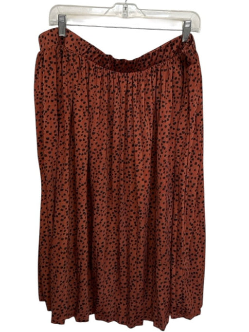 Eloquii Size 18 Brown & Black Polyester Elastic Waist Animal Print Maxi Skirt Brown & Black / 18
