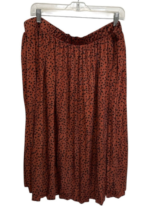 Eloquii Size 18 Brown & Black Polyester Elastic Waist Animal Print Maxi Skirt Brown & Black / 18