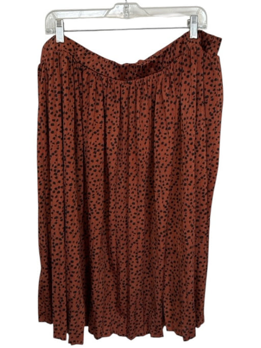 Eloquii Size 18 Brown & Black Polyester Elastic Waist Animal Print Maxi Skirt Brown & Black / 18