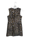J. Crew Size 4 Tan & Brown Polyester Sleeveless Animal Print Back Zip Midi Dress Tan & Brown / 4