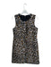 J. Crew Size 4 Tan & Brown Polyester Sleeveless Animal Print Back Zip Midi Dress Tan & Brown / 4